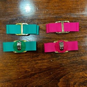 Source Unknown Teal and Pink Shoe Bow Clips, New in Bag